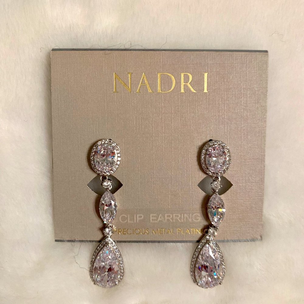 NADRI Clip Crystal Earrings
